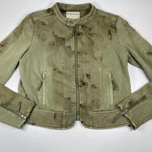 Marrakech Women’s Zip-Up Jacket Pine Camo Size S Carysse Denim Jersey Moto Style